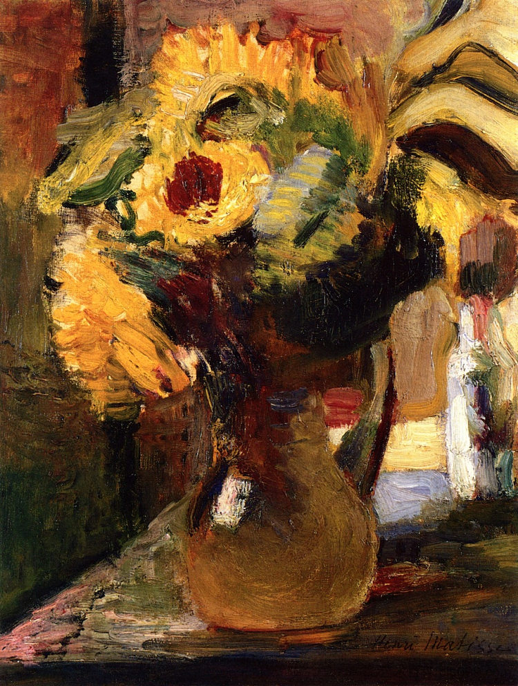 向日葵花束 Bouquet of Sunflowers (1897)，亨利·马蒂斯