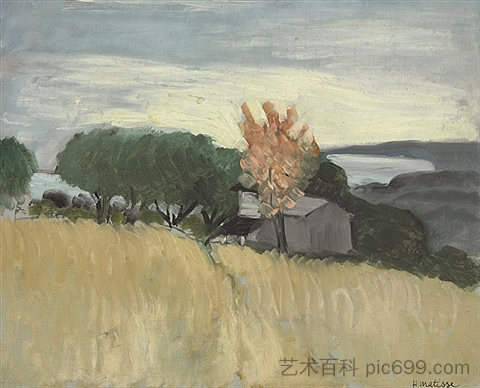 Cagnes的麦田 Champs De Blé À Cagnes (1918)，亨利·马蒂斯