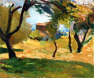 科西嘉人的风景 Corsican Landscape (1898)，亨利·马蒂斯