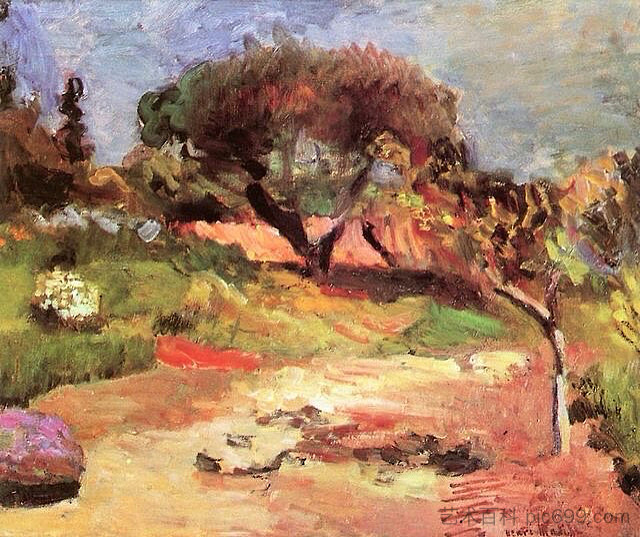 科西嘉人的风景 Corsican Landscape (c.1898),亨利·马蒂斯