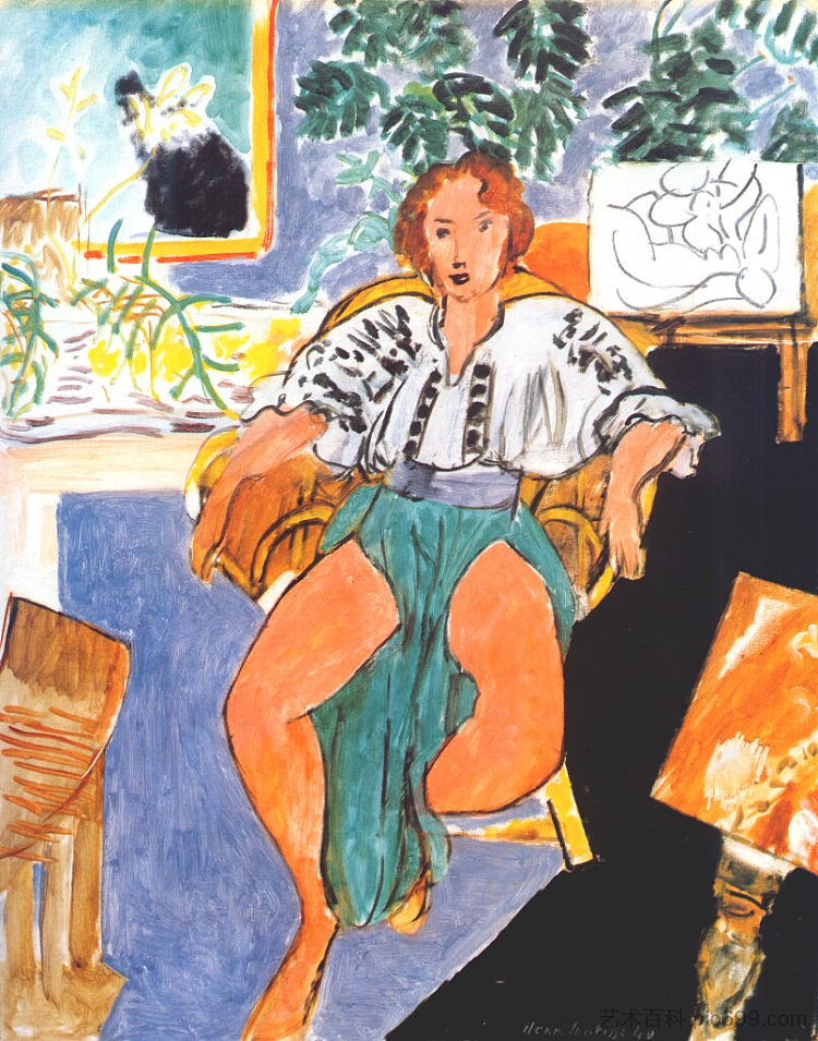 休息中的舞者 Dancer in Repose (1939 - 1940)，亨利·马蒂斯