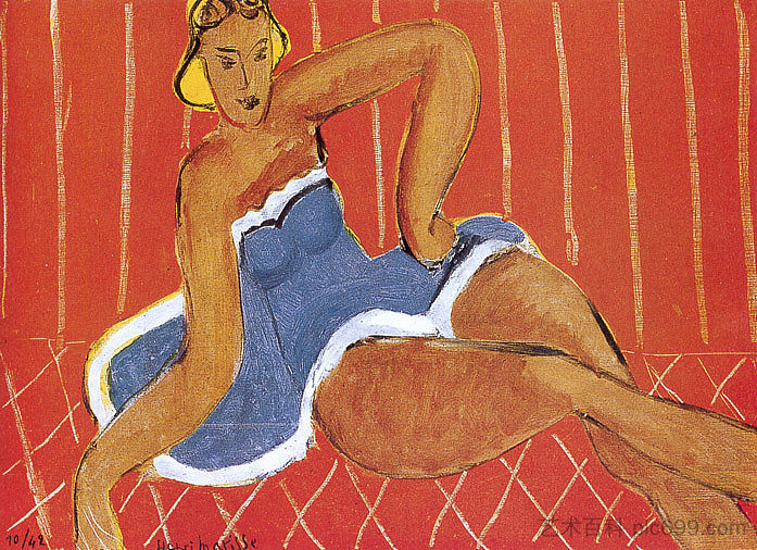 舞者坐在桌子上 Dancer Seated on a Table (1942)，亨利·马蒂斯