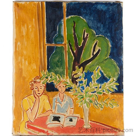 两个年轻女孩 Deux Jeune Filles (1947),亨利·马蒂斯