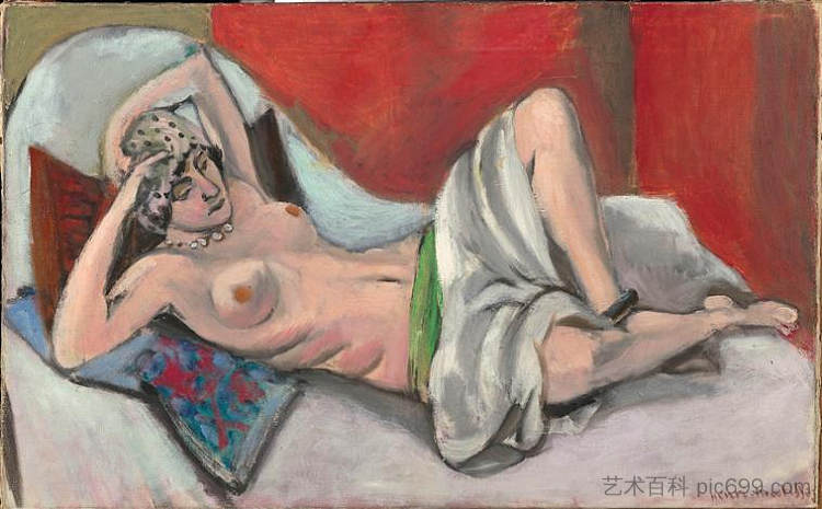 上裸体 Draped Nude (c.1922)，亨利·马蒂斯