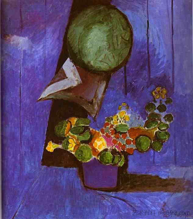 鲜花和陶瓷盘 Flowers and Ceramic Plate (1911)，亨利·马蒂斯