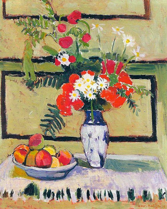 花与果 Flowers and Fruit (1909)，亨利·马蒂斯