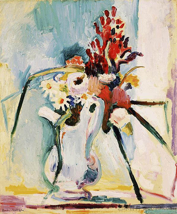 罐子里的花 Flowers in a Pitcher (1908),亨利·马蒂斯