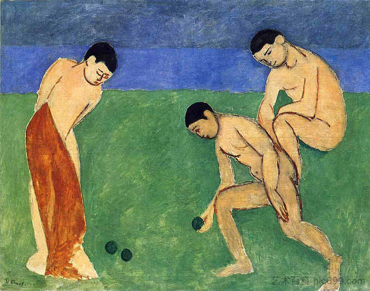 保龄球游戏 Game of Bowls (1908)，亨利·马蒂斯