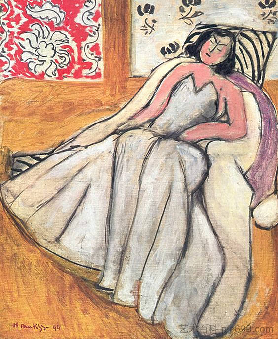 穿皮大衣的女孩 Girl with a Fur Coat (1944),亨利·马蒂斯