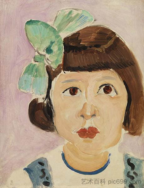 一个年轻女孩的头 Head of a Young Girl (1917)，亨利·马蒂斯