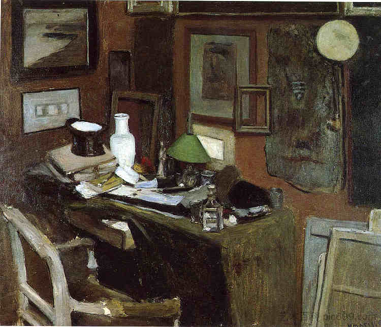 里面有顶大礼帽 Interior with a top hat (1896)，亨利·马蒂斯