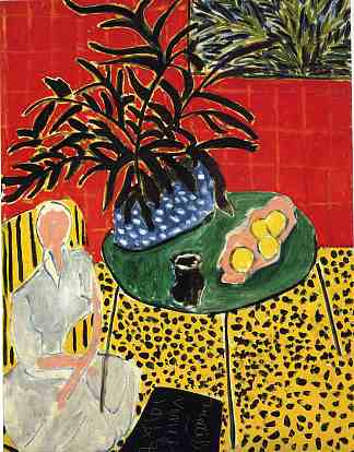 室内装饰:黑蕨 Interior with Black Fern (1948)，亨利·马蒂斯