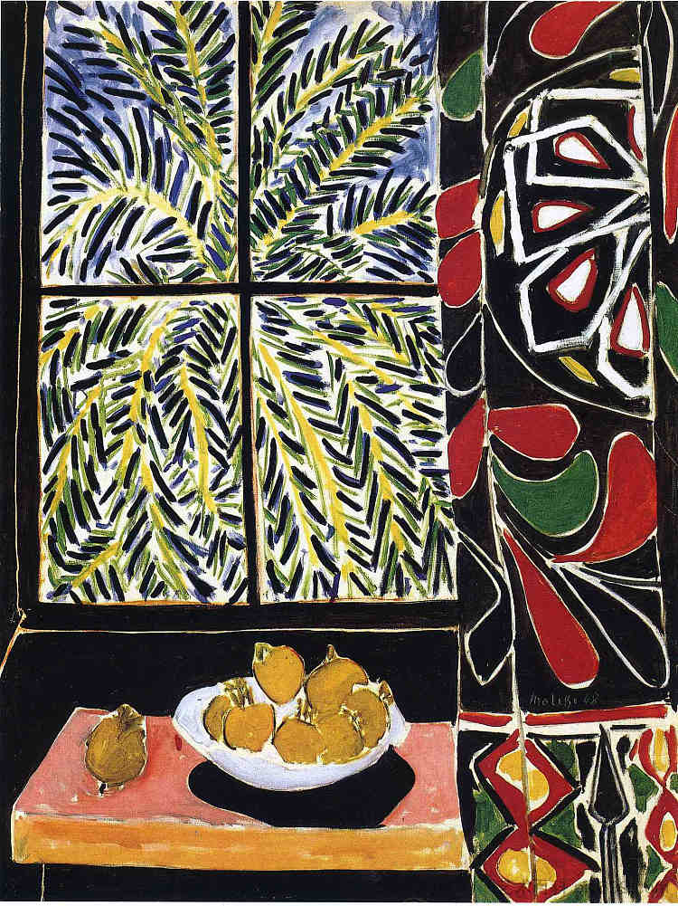 室内配埃及窗帘 Interior with Egyptian Curtain (1948),亨利·马蒂斯