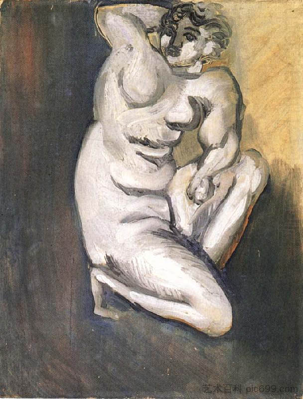 跪着的裸体 Kneeling Nude (1919)，亨利·马蒂斯