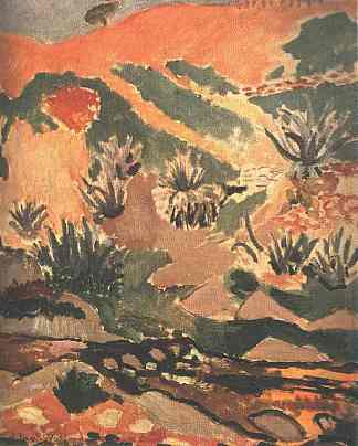 风景与溪（溪与芦荟） Landscape with Brook (Brook with Aloes) (1907)，亨利·马蒂斯