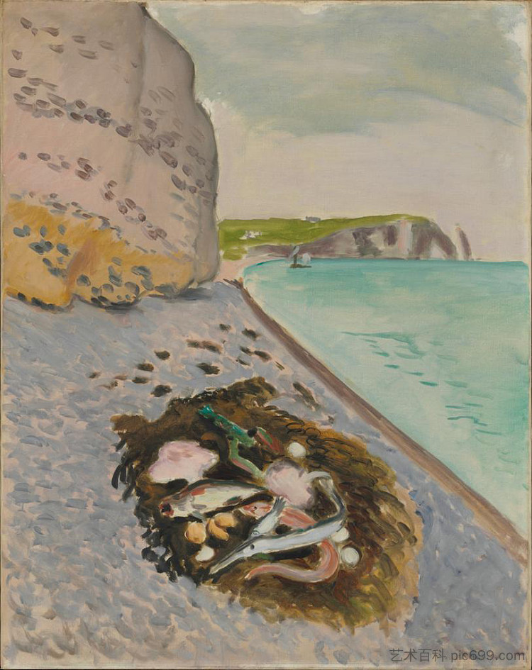 有鱼的大悬崖 Large Cliff with Fish (1920)，亨利·马蒂斯