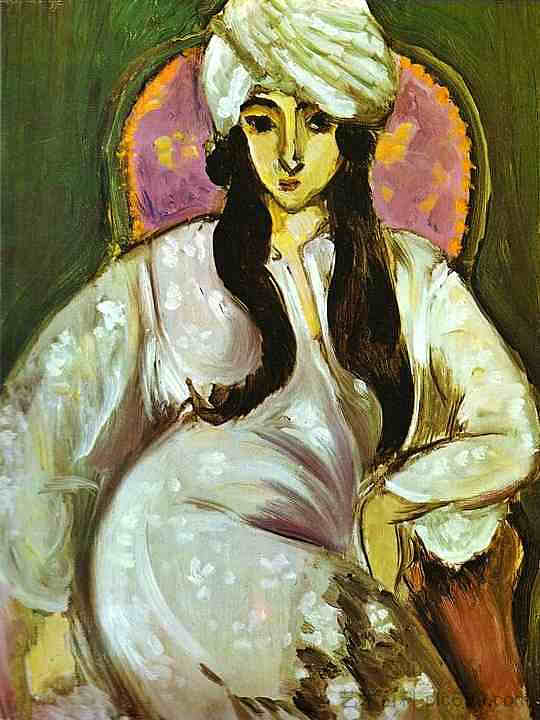 戴白头巾的劳瑞特 Laurette in a White Turban (1917)，亨利·马蒂斯