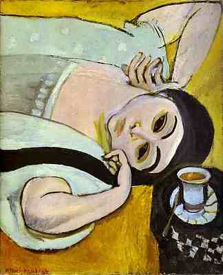 劳瑞特的头和咖啡杯 Laurette’s Head with a Coffee Cup (1917)，亨利·马蒂斯