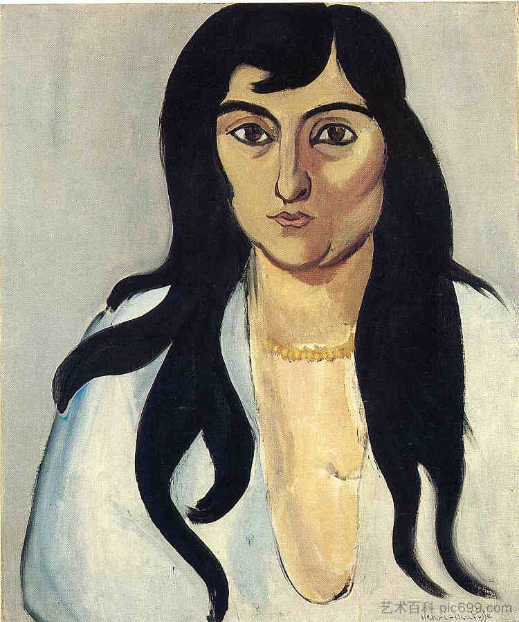 长头发的劳瑞特 Laurette with Long Locks (1916)，亨利·马蒂斯