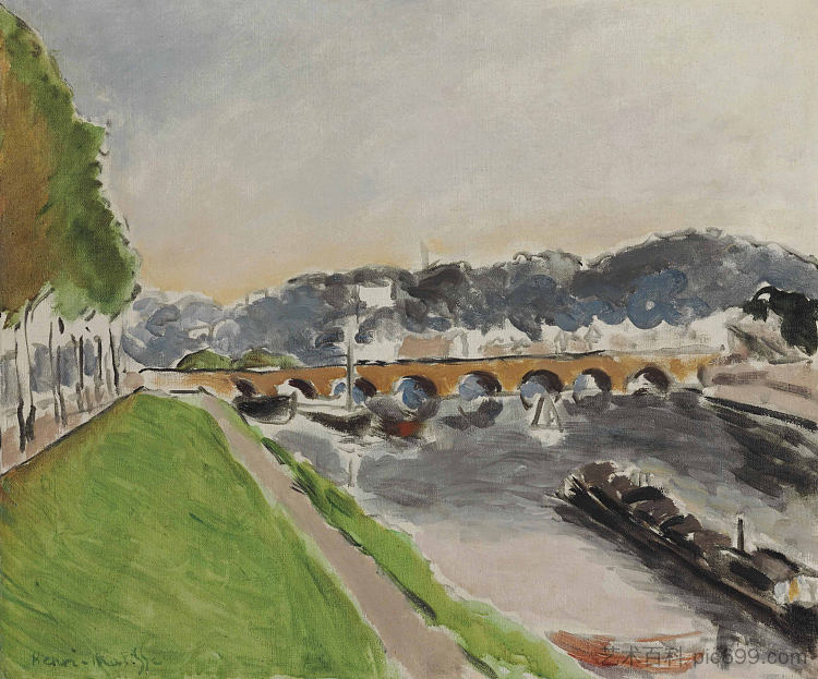 Le Pont De Sèvres Au Chaland Le Pont De Sèvres Au Chaland (1917),亨利·马蒂斯