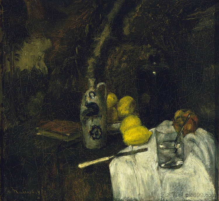柠檬和一瓶荷兰杜松子酒 Lemons and Bottle of Dutch Gin (1896),亨利·马蒂斯