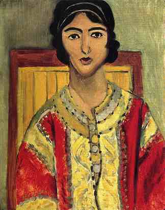 穿红裙子的洛蕾特 Lorette with a Red Dress (1917)，亨利·马蒂斯