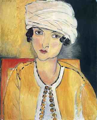 戴头巾穿黄背心的洛蕾特 Lorette with Turban and Yellow Vest (1917)，亨利·马蒂斯