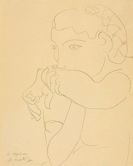 头发在网里的莉迪亚 Lydia with her Hair in a Net (1939)，亨利·马蒂斯
