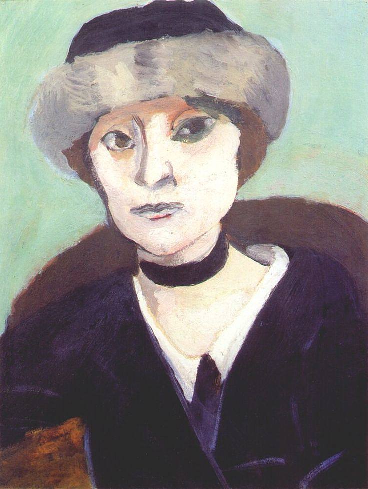 戴皮帽的玛格丽特 Marguerite in a Fur Hat (1918)，亨利·马蒂斯