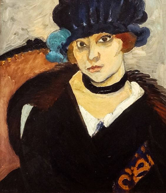 戴皮帽的玛格丽特 Marguerite with a Leather Hat (c.1918),亨利·马蒂斯