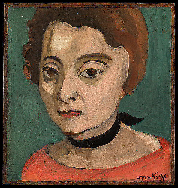 玛格丽特与黑色天鹅绒丝带 Marguerite with Black Velvet Ribbon (1916),亨利·马蒂斯