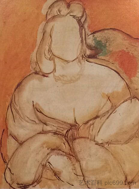 米凯拉在黄色背景 Michaela over Yellow Background (1943),亨利·马蒂斯