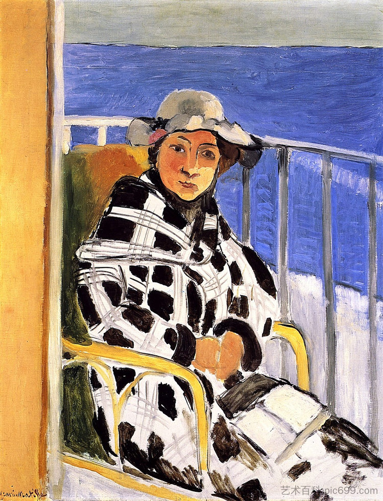 马蒂斯小姐穿苏格兰格子呢 Mlle Matisse in a Scottish Plaid (1918),亨利·马蒂斯