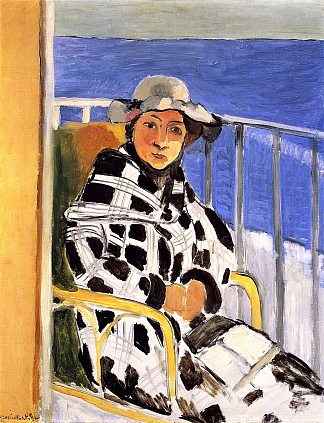 马蒂斯小姐穿苏格兰格子呢 Mlle Matisse in a Scottish Plaid (1918)，亨利·马蒂斯