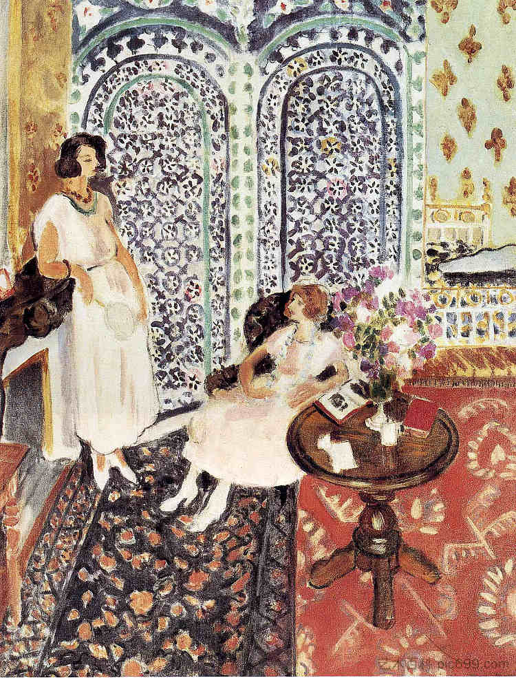 摩尔人的屏幕上 Moorish Screen (1921)，亨利·马蒂斯