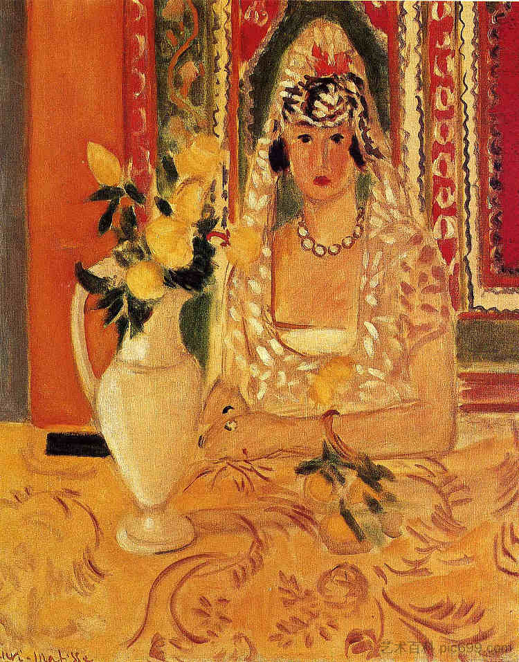 捧花的西班牙女人 Spanish Woman with Flowers，亨利·马蒂斯