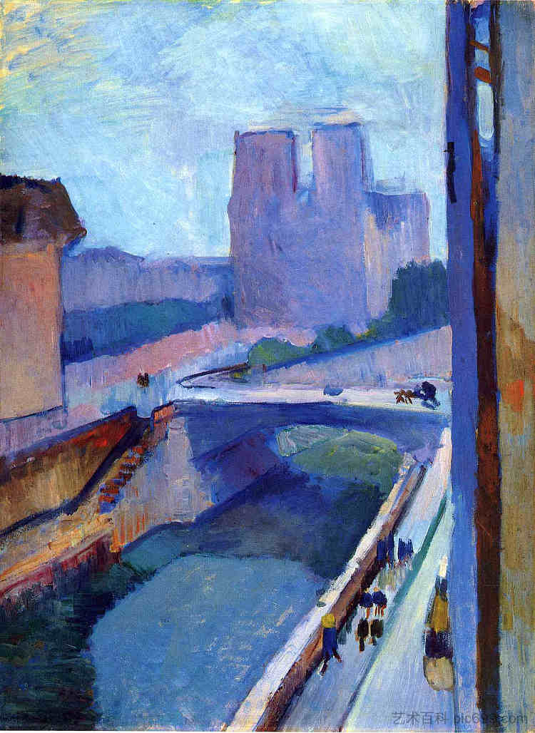傍晚时分巴黎圣母院的一瞥 A Glimpse of Notre-Dame in the Late Afternoon (1902),亨利·马蒂斯