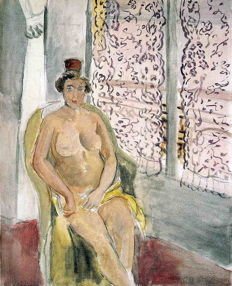 椅子上的裸体 Nude In A Chair (1920)，亨利·马蒂斯