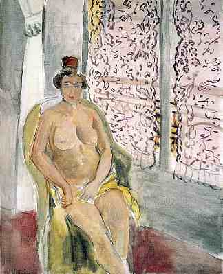 椅子上的裸体 Nude In A Chair (1920)，亨利·马蒂斯