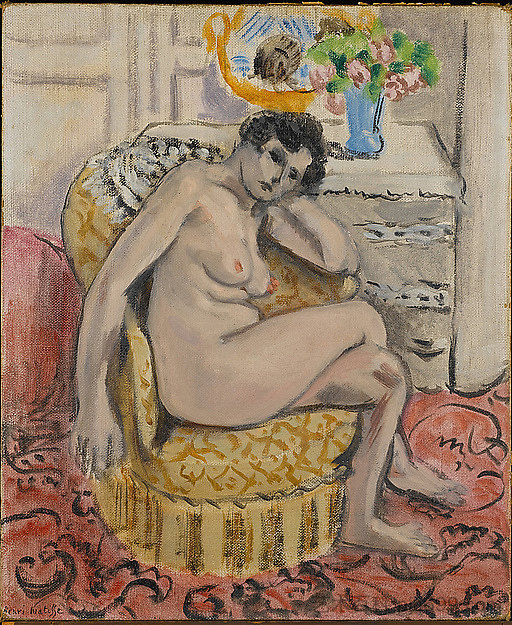 扶手椅上的裸体（Nu Au Fauteuil） Nude in An Armchair (Nu Au Fauteuil) (1920)，亨利·马蒂斯