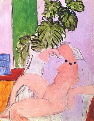 裸体在扶手椅和树叶 Nude in Armchair and Foliage (c.1937)，亨利·马蒂斯