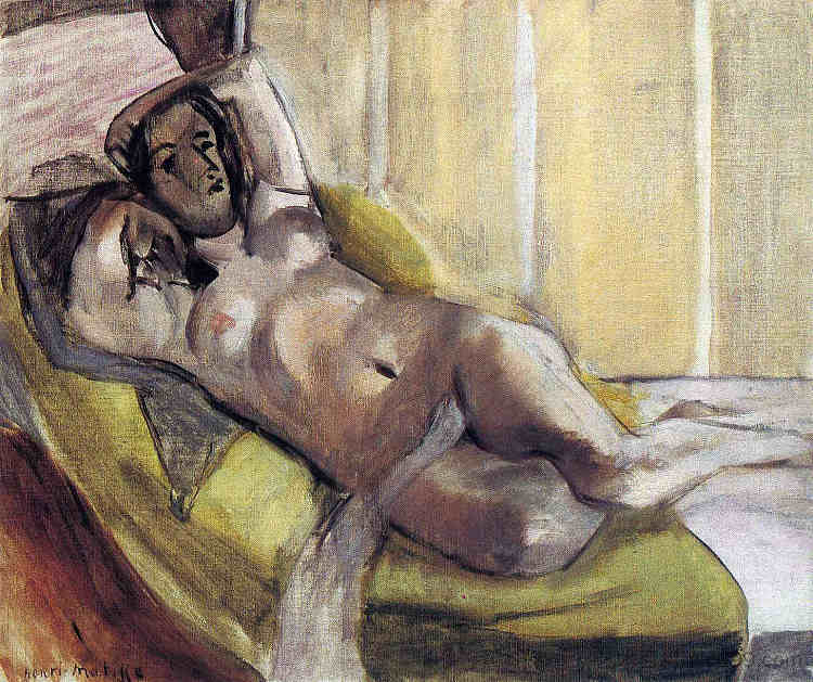 裸体躺在沙发上 Nude Reclining on a Sofa (1923)，亨利·马蒂斯