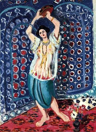 手鼓 Odalisque 和声 en 蓝色 Odalisque Au Tambourin Harmonie En Bleu (1926)，亨利·马蒂斯