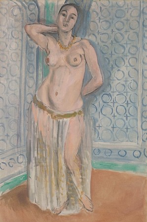 穿蓝色或白色衣服的奥达里斯克 Odalisque in blue or white slave (1922)，亨利·马蒂斯