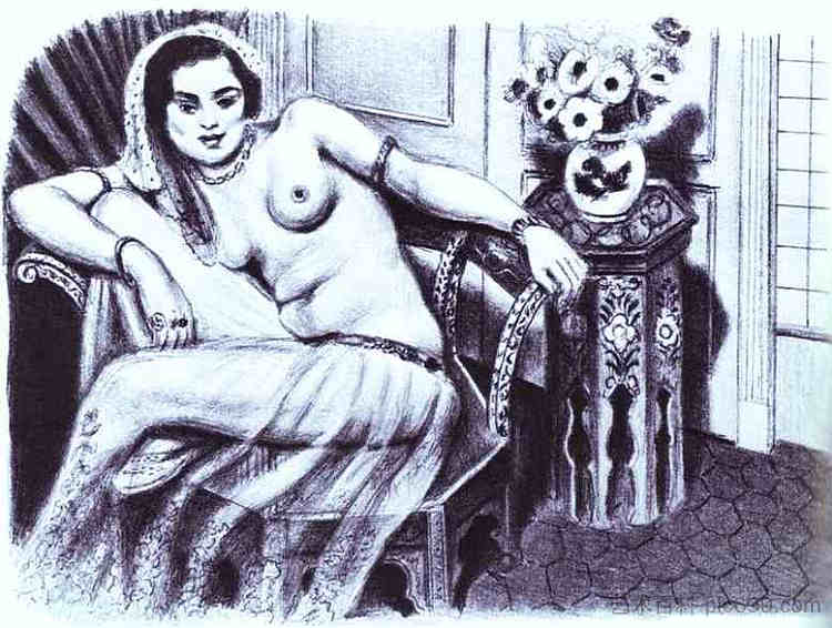 穿纱裙的女扮男装 Odalisque in a Gauze Skirt (1929)，亨利·马蒂斯