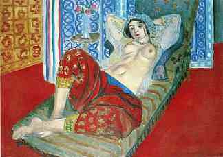 红色裙裤中的奥达利斯克 Odalisque in Red Culottes (1921)，亨利·马蒂斯