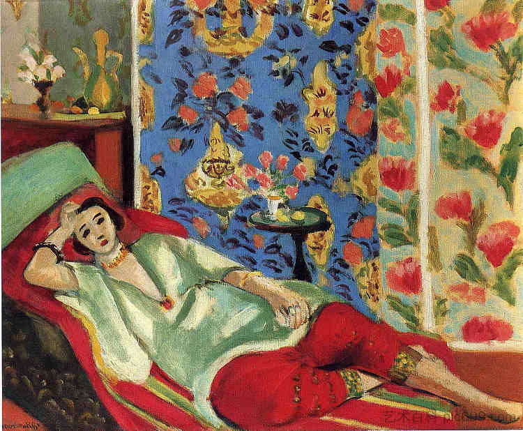 红色长裤的奥达利斯克 Odalisque in red trousers (1921)，亨利·马蒂斯