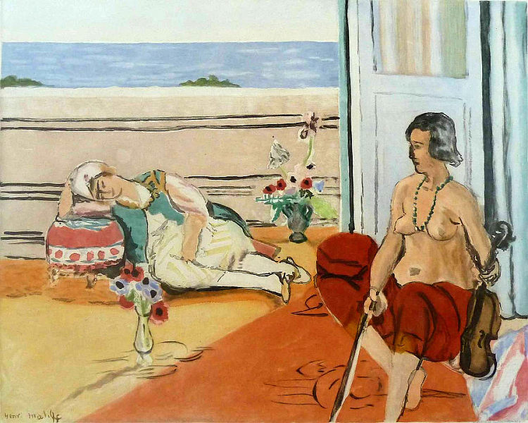 露台上的奥达利斯克 Odalisque on the Terrace (1922)，亨利·马蒂斯