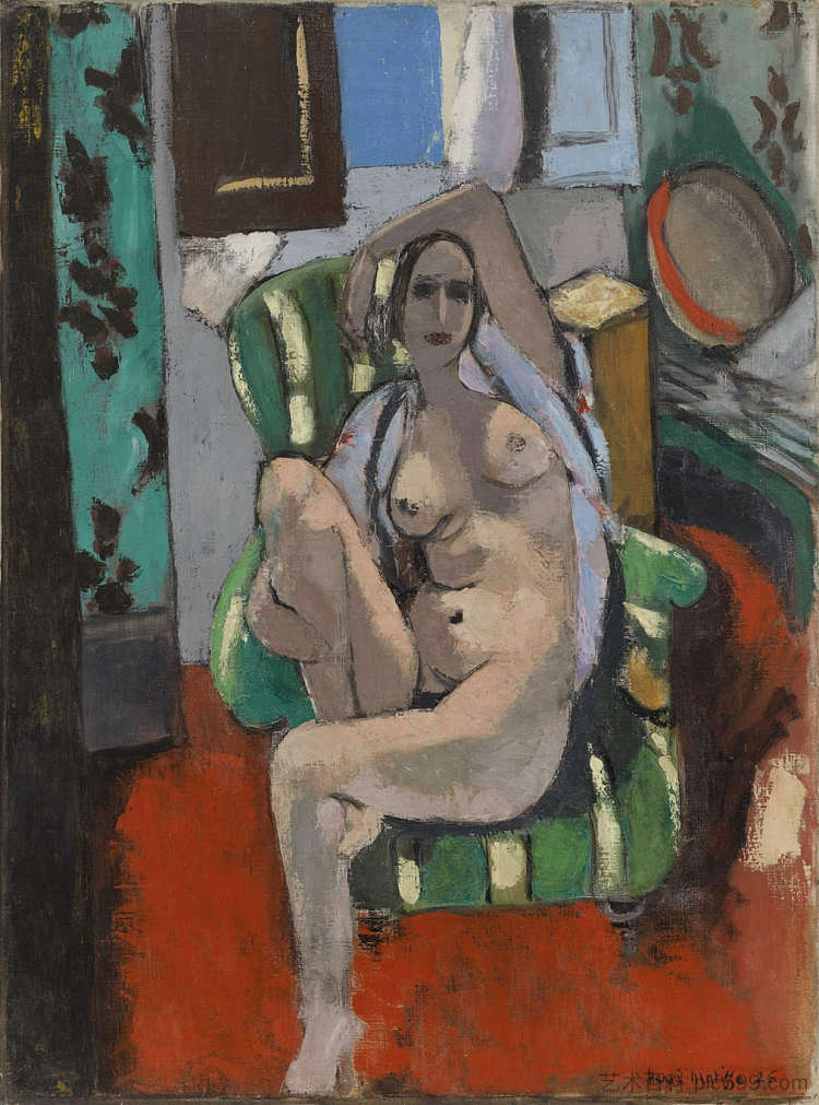 带铃鼓的奥达利斯克 Odalisque with a Tambourine (1925),亨利·马蒂斯