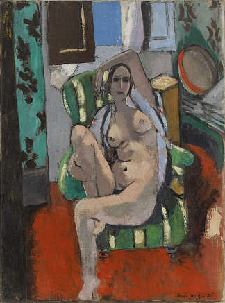 带铃鼓的奥达利斯克 Odalisque with a Tambourine (1925)，亨利·马蒂斯